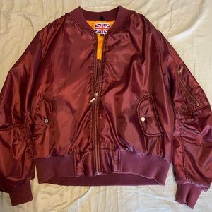 Red womens bomber jacket